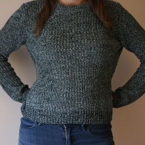 Green & White knit sweater, H&M medium